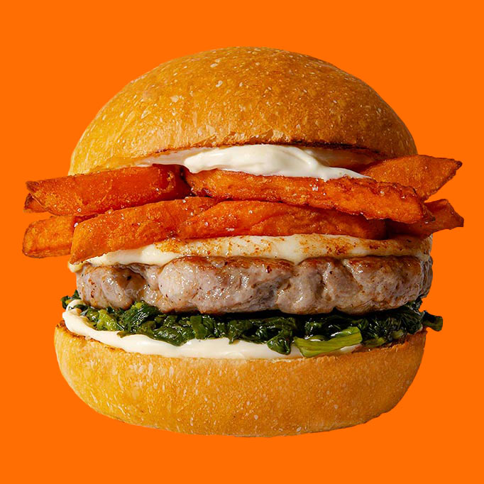 Panino con salsiccia napoletana, friarielli e patate dolci PUOK