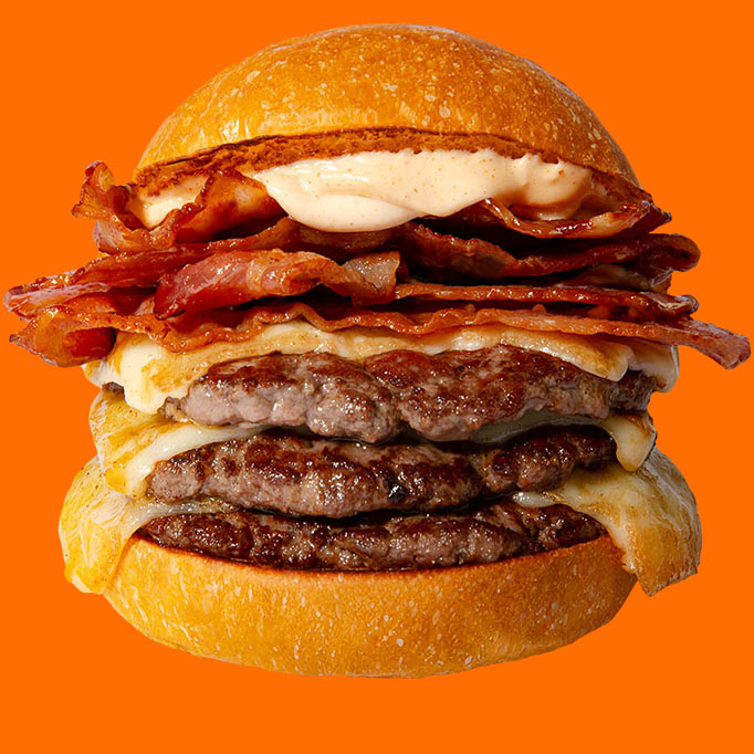 Panino con triplo hamburger PUOK