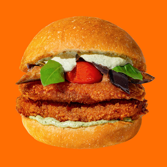 Summer seasonal vegetarian burger